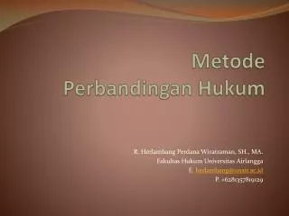 metode perbandingan hukum