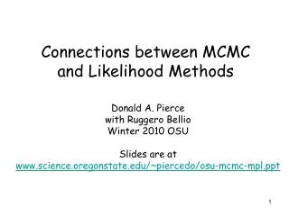 Connections between MCMC and Likelihood Methods