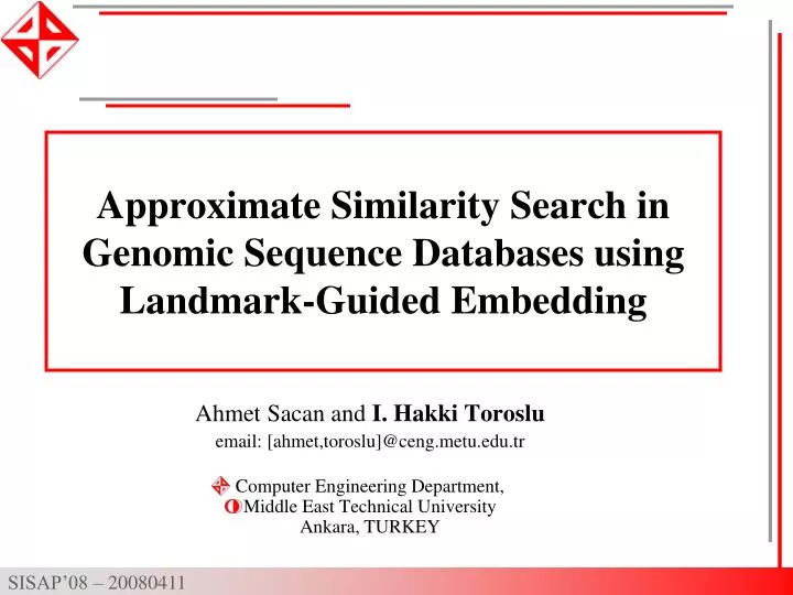 approximate similarity search in genomic sequence databases using landmark guided embedding