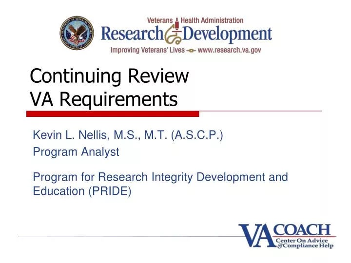 continuing review va requirements