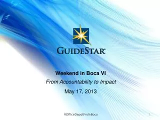Weekend in Boca VI From Accountability to Impact May 17, 2013