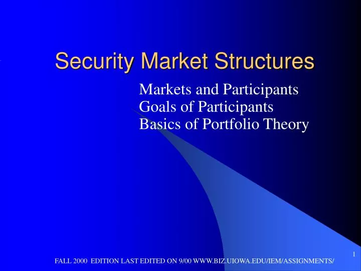 security market structures