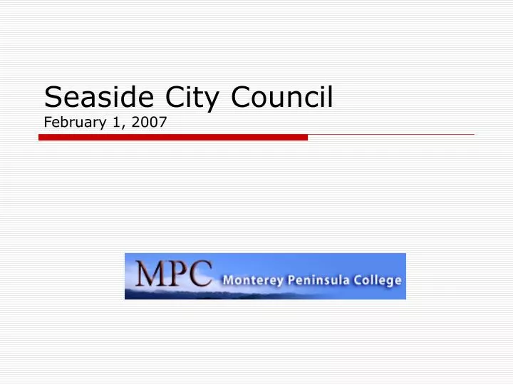 seaside city council february 1 2007