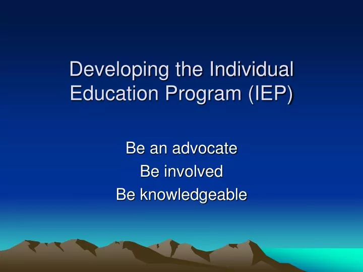 developing the individual education program iep