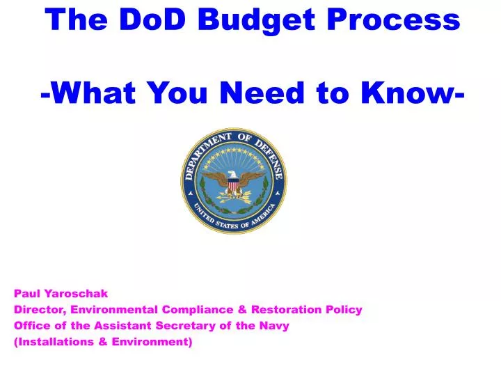 the dod budget process what you need to know