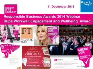 Responsible Business Awards 2014 Webinar Bupa Workwell Engagement and Wellbeing Award