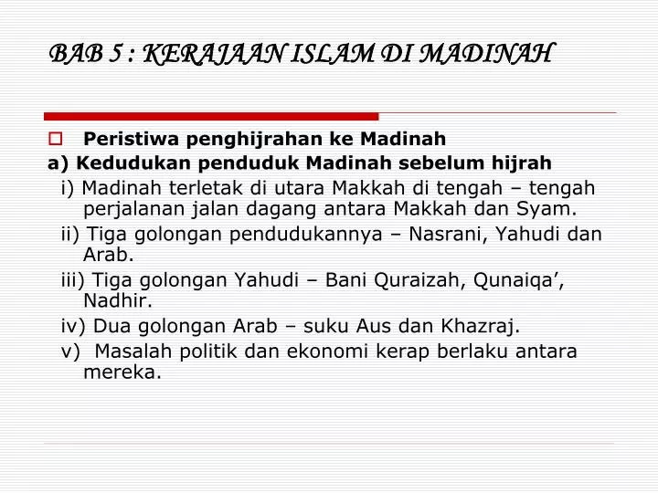 bab 5 kerajaan islam di madinah