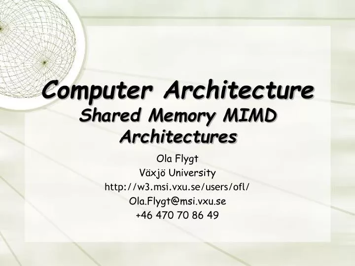 computer architecture shared memory mimd architectures