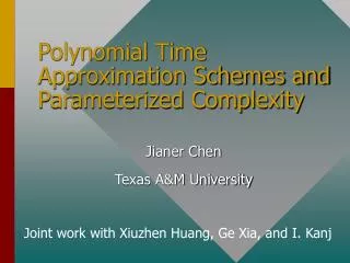 Polynomial Time Approximation Schemes and Parameterized Complexity