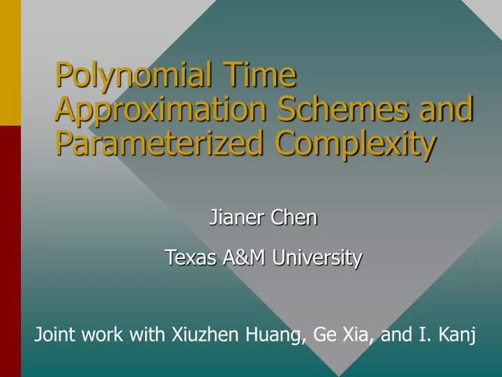 polynomial time approximation schemes and parameterized complexity