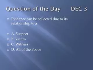 Question of the Day DEC 3