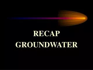 RECAP GROUNDWATER