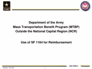 Department of the Army Mass Transportation Benefit Program (MTBP)
