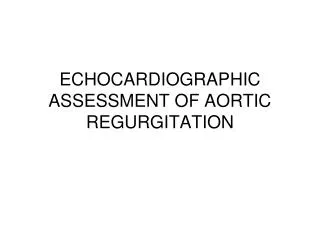 ECHOCARDIOGRAPHIC ASSESSMENT OF AORTIC REGURGITATION