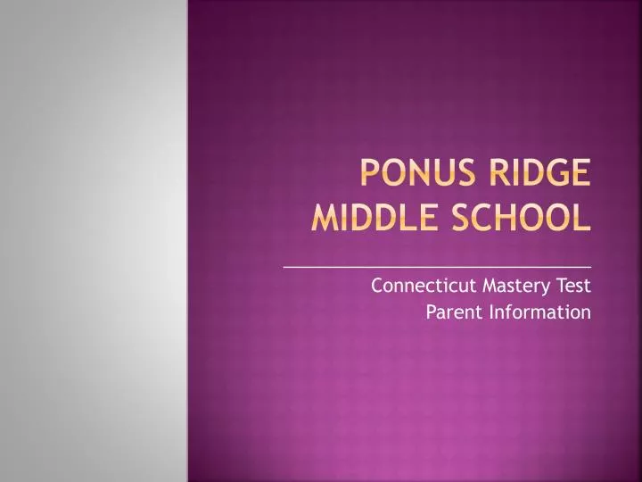 ponus ridge middle school