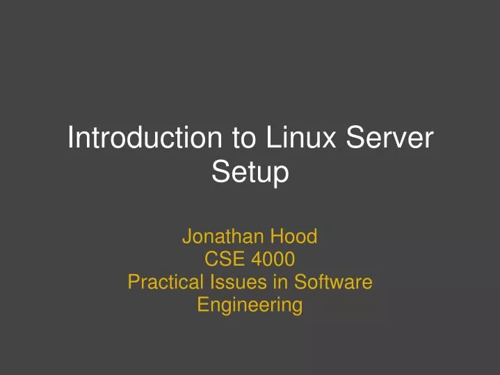 introduction to linux server setup