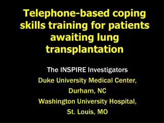 Telephone-based coping skills training for patients awaiting lung transplantation