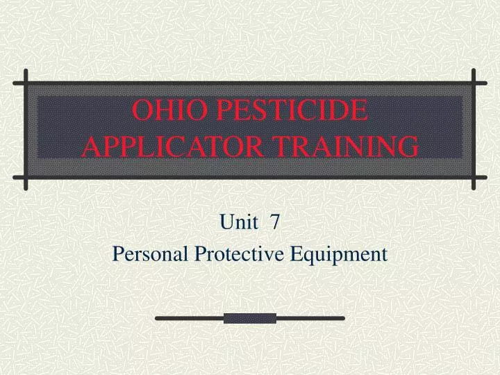 ohio pesticide applicator training