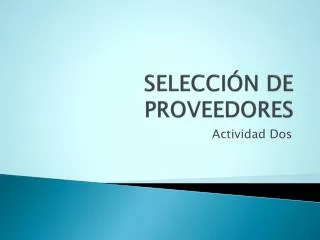 selecci n de proveedores
