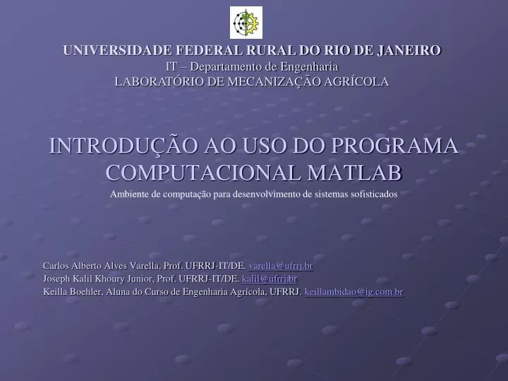 introdu o ao uso do programa computacional matlab