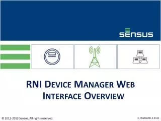 RNI Device Manager Web Interface Overview
