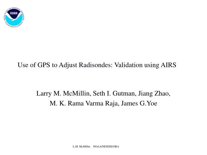 use of gps to adjust radisondes validation using airs