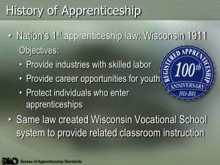 History of Apprenticeship