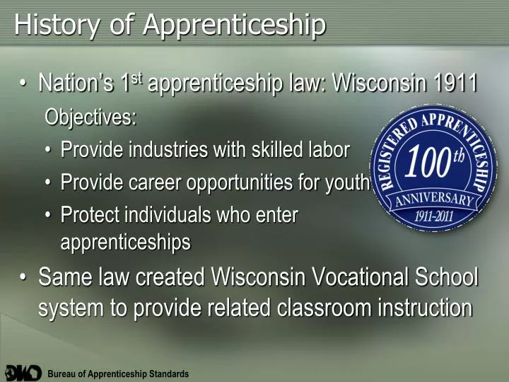 history of apprenticeship