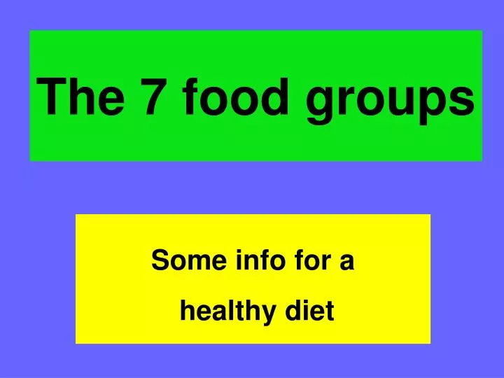 the 7 food groups