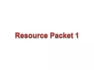 Resource Packet 1