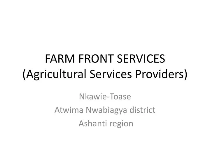 farm front services agricultural services providers