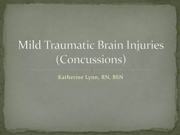 mild traumatic brain injuries concussions
