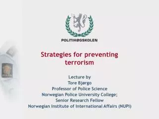 Strategies for preventing terrorism