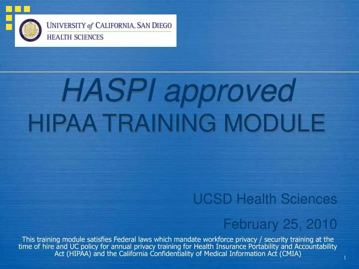haspi approved hipaa training module