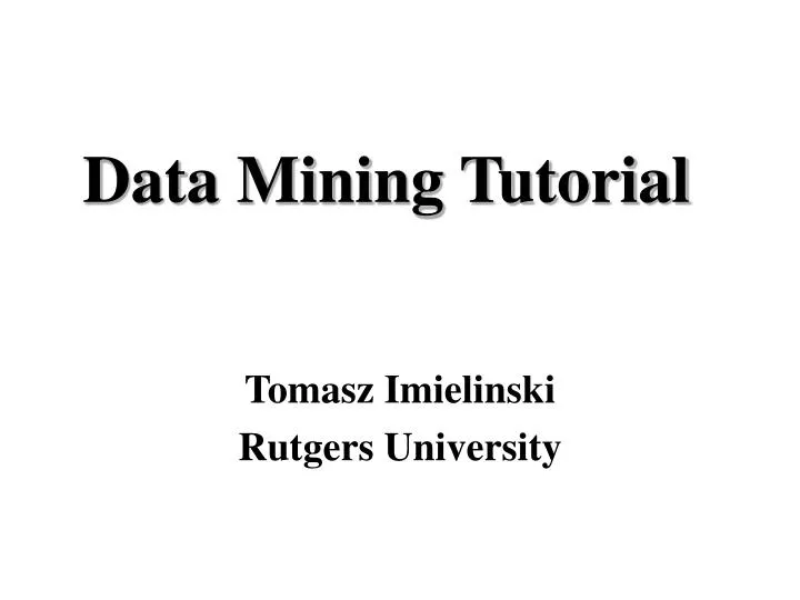 data mining tutorial
