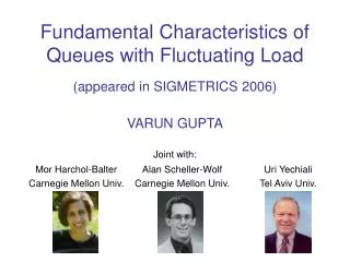 Fundamental Characteristics of Queues with Fluctuating Load (appeared in SIGMETRICS 2006)