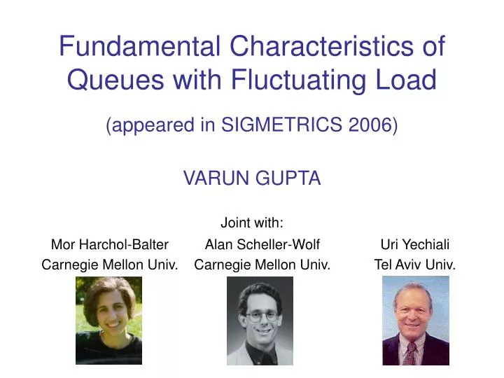 fundamental characteristics of queues with fluctuating load appeared in sigmetrics 2006