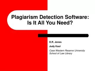 Plagiarism Detection Software: Is It All You Need?