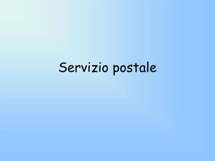 servizio postale