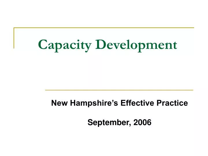 capacity development