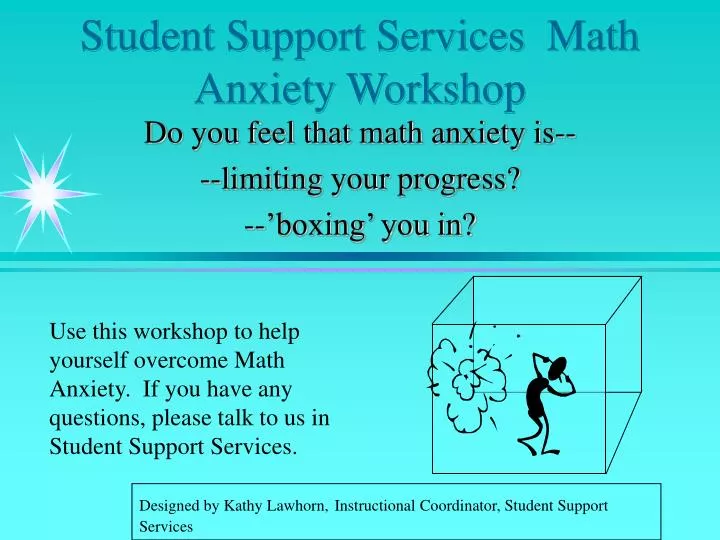 student support services math anxiety workshop