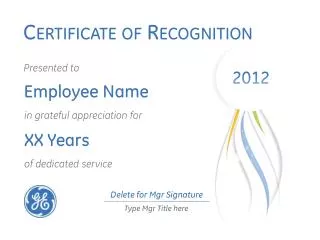 Certificate of Recognition