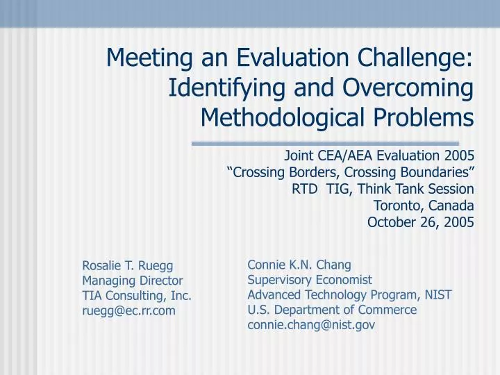 meeting an evaluation challenge identifying and overcoming methodological problems