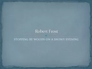 Robert F rost