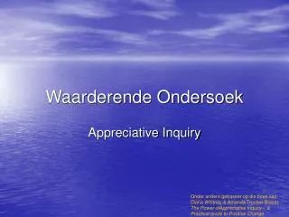 waarderende ondersoek