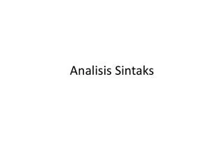 analisis sintaks
