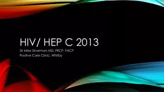 HIV/ Hep C 2013