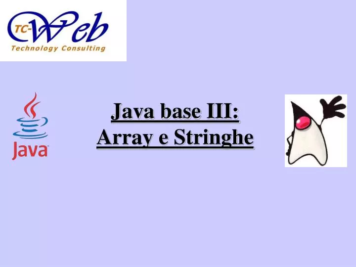 java base iii array e stringhe