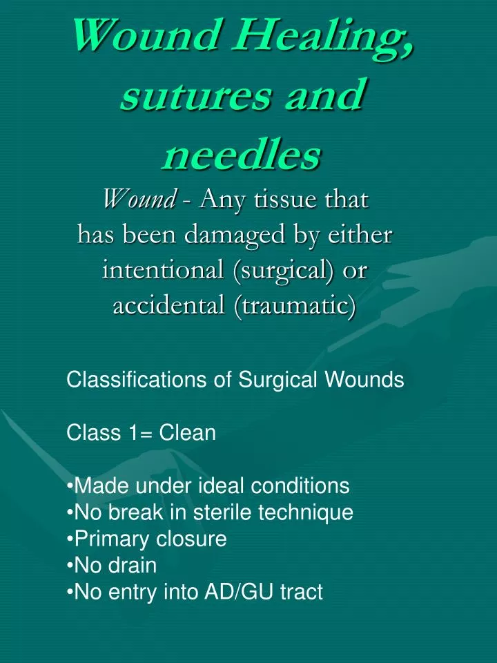 wound healing sutures and needles