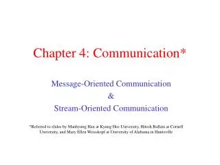 Chapter 4: Communication*